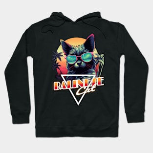 Retro Wave Balinese Cat Miami Shirt Hoodie